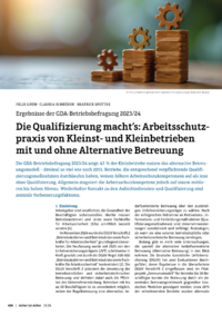 Dokument Die Qualifizierung macht&rsquo;s: Arbeitsschutzpraxis von Kleinst- und Kleinbetrieben mit und ohne Alternative Betreuung