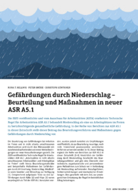 Dokument Gef&auml;hrdungen durch Niederschlag &ndash; Beurteilung und Ma&szlig;nahmen in neuer ASR A5.1