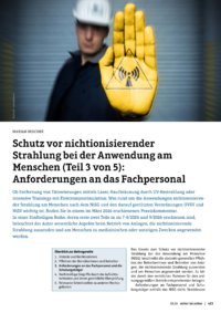 Dokument Schutz vor nichtionisierender Strahlung bei der Anwendung am Menschen (Teil 3 von 5): Anforderungen an das Fachpersonal