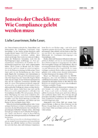 Dokument Jenseits der Checklisten: Wie Compliance gelebt werden muss