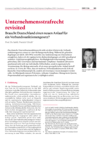 Dokument Unternehmensstrafrecht revisited