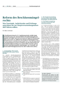 Dokument Reform des Beschlussm&auml;ngelrechts