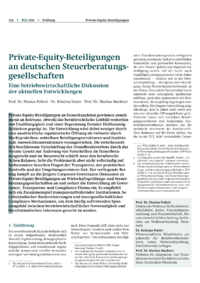 Dokument Private-Equity-Beteiligungen an deutschen Steuerberatungsgesellschaften