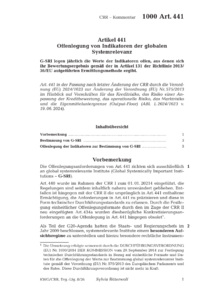 Dokument Artikel 441 Offenlegung von Indikatoren der globalen Systemrelevanz