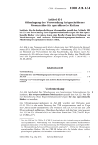 Dokument Artikel 454 Offenlegung der Verwendung fortgeschrittener Messans&auml;tze f&uuml;r operationelle Risiken