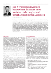 Dokument Der Verbesserungsversuch bestandener Examina unter sozial(versicherungs-) und unterhaltsrechtlichen Aspekten