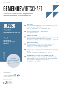 Dokument Zeitschrift Gemeindewirtschaft (GW) Ausgabe 10 2026