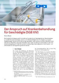 Dokument Der Anspruch auf Krankenbehandlung f&uuml;r Gesch&auml;digte (SGB XIV)