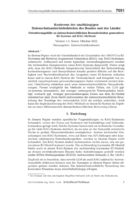 Dokument Konferenz der unabh&auml;ngigen Datenschutzaufsichtsbeh&ouml;rden des Bundes und der L&auml;nder Orientierungshilfe zu datenschutzrechtlichen Besonderheiten generativer KI-Systeme mit RAG-Methode