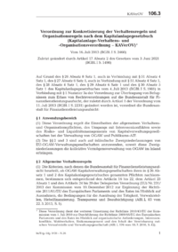 Dokument Verordnung zur Konkretisierung der Verhaltensregeln und Organisationsregeln nach dem Kapitalanlagegesetzbuch (Kapitalanlage-Verhaltens- und -Organisationsverordnung &ndash; KAVerOV)