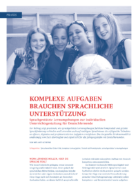 Dokument Komplexe Aufgaben brauchen sprachliche Unterst&uuml;tzung