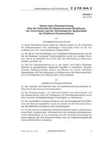 Dokument &sect; 116 Anh. 3 Muster einer Dienstanweisung &uuml;ber die Sicherheit des Barkassenraums/Hauptkasse, des Tresorraums und die Abwicklung der Bargesch&auml;fte der Stadtkasse/Kommunalkasse