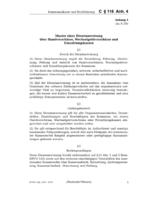Dokument C &sect; 116 Anh. 4 Muster einer Dienstanweisung &uuml;ber Handvorsch&uuml;sse, Wechselgeldvorsch&uuml;sse und Einzahlungskassen