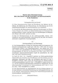 Dokument C &sect; 116 Anh. 6 Muster einer Dienstanweisung &uuml;ber den Einsatz und die Sicherheit von Kassenautomaten in der Kommune