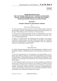Dokument C &sect; 116 Anh. 8 Musterdienstanweisung &uuml;ber den Einsatz elektronischer Verfahren im Haushalts-, Kassen- und Rechnungswesen sowie &uuml;ber die Vergabe, &Auml;nderung und den Entzug von Nutzerrechten