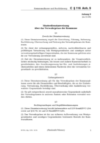 Dokument C &sect; 116 Anh. 9 Musterdienstanweisung &uuml;ber das Verwahrgelass der Kommune
