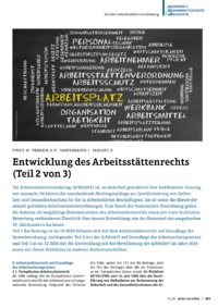 Dokument Entwicklung des Arbeitsst&auml;ttenrechts (Teil 2 von 3)