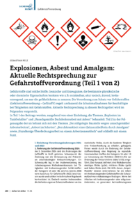 Dokument Explosionen, Asbest und Amalgam: Aktuelle Rechtsprechung zur Gefahrstoffverordnung (Teil 1 von 2)