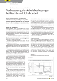 Dokument Verbesserung der Arbeitsbedingungen bei Nacht- und Schichtarbeit
