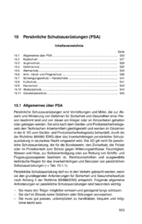 Dokument Persönliche Schutzausrüstungen (PSA)