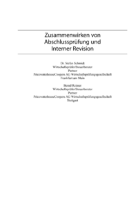 Dokument Zusammenwirken von Abschlussprüfung und Interner Revision