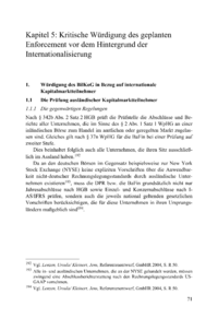 Dokument Kritische Würdigung des geplanten Enforcement vor dem Hintergrund der Internationalisierung