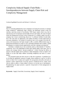 Dokument Complexity-Induced Supply Chain Risks – Interdependencies between Supply Chain Risk and Complexity Management