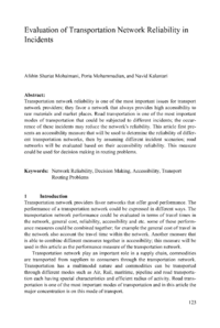 Dokument Evaluation of Transportation Network Reliability in Incidents