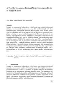 Dokument A Tool for Assessing Product Non-Compliance Risks in Supply Chains