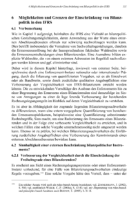 Dokument Möglichkeiten und Grenzen der Einschränkung von Bilanzpolitik in den IFRS