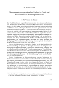 Dokument Management von operationellen Risiken im Groß- und Einzelhandel der Konsumgüterbranche
