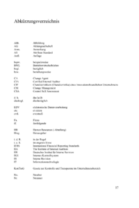 Dokument Abkürzungsverzeichnis