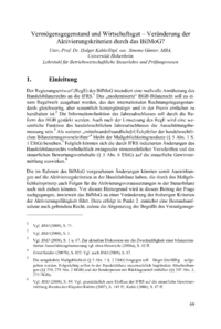 Dokument Vermögensgegenstand und Wirtschaftsgut – Veränderung der Aktivierungskriterien durch das BilMoG?