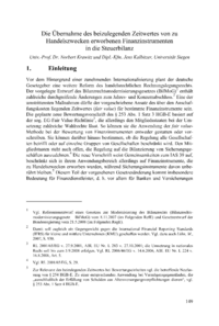 Dokument Die Übernahme des beizulegenden Zeitwertes von zu Handelszwecken erworbenen Finanzinstrumenten in die Steuerbilanz