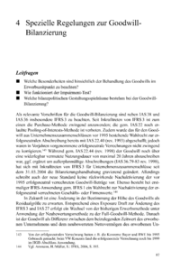 Dokument Spezielle Regelungen zur Goodwill-Bilanzierung