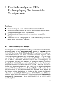 Dokument Empirische Analyse der IFRS-Rechnungslegung über immaterielle Vermögenswerte