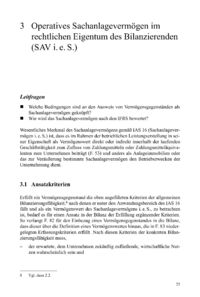 Dokument Operatives Sachanlagevermögen im rechtlichen Eigentum des Bilanzierenden (SAV i. e. S.)