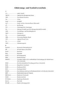 Dokument Abk&uuml;rzungs- und Symbolverzeichnis