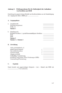 Dokument Pr&uuml;fungsschema f&uuml;r die Zul&auml;ssigkeit der Aufnahme von Krediten aus HER
