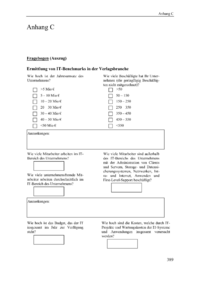 Dokument Anhang C &ndash; Fragebogen (Auszug): Ermittlung von IT-Benchmarks in der Verlagsbranche