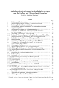 Dokument Abfindungsbeschränkungen in Gesellschaftsverträgen und ihr Einfluss auf Pflichtteil und Zugewinn