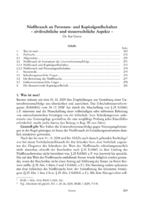 Dokument Nießbrauch an Personen- und Kapitalgesellschaften – zivilrechtliche und steuerrechtliche Aspekte –