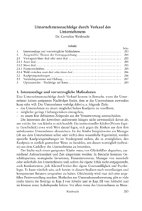 Dokument Unternehmensnachfolge durch Verkauf des Unternehmens