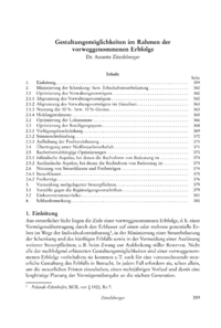 Dokument Gestaltungsmöglichkeiten im Rahmen der vorweggenommenen Erbfolge