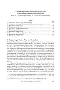 Dokument Gestaltung des Unternehmens(ver)kaufs unter steuerlichen Gesichtspunkten