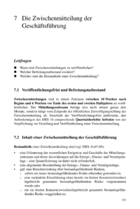 Dokument Die Zwischenmitteilung der Geschäftsführung