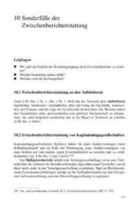Dokument Sonderfälle der Zwischenberichterstattung