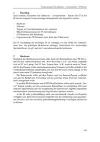Dokument Voraussetzungen für optimalen – systematischen – IT-Einsatz