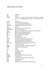 Dokument Abk&uuml;rzungsverzeichnis