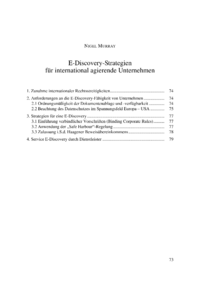 Dokument E-Discovery-Strategien f&uuml;r international agierende Unternehmen